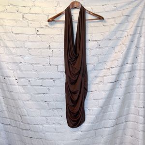 It’s Brown Halter-Style Bodycon Dress Size Medium Excellent Condition